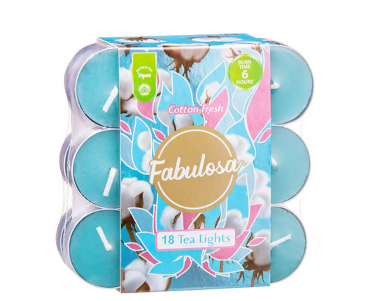 Fabulosa Tealight - Waxinelicht Cotton Fresh - 18 pezzi - Edizione limitata