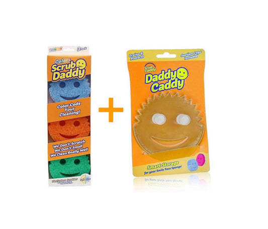 Set regalo Scrub Daddy - Confezione da 3 Scrub Daddy con supporto